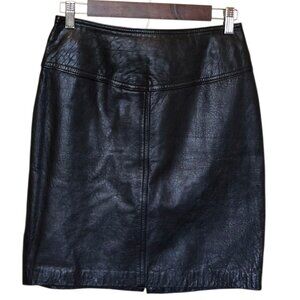 THE LIMITED Women's Black Genuine Leather Mini Skirt sz 8